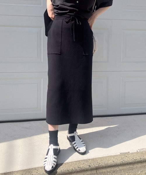 【Liyoca】綿強撚スムースニットスカート －手洗い可－ H165 Liyoca