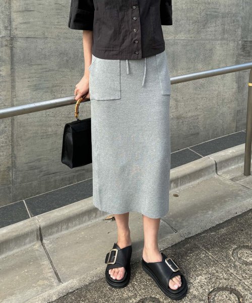 【Liyoca】綿強撚スムースニットスカート －手洗い可－ H165 Liyoca