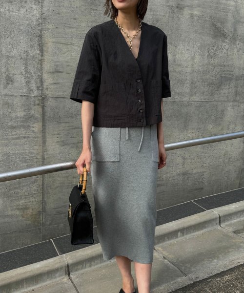 【Liyoca】綿強撚スムースニットスカート －手洗い可－ H165 Liyoca