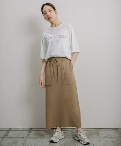 【Liyoca】綿強撚スムースニットスカート －手洗い可－ H165 Liyoca