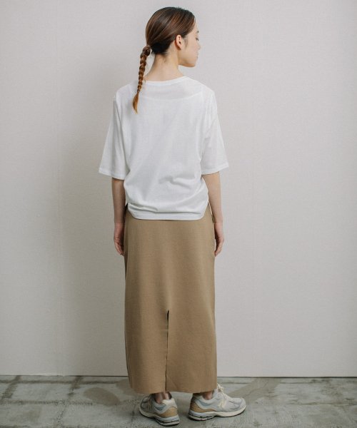 【Liyoca】綿強撚スムースニットスカート －手洗い可－ H165 Liyoca