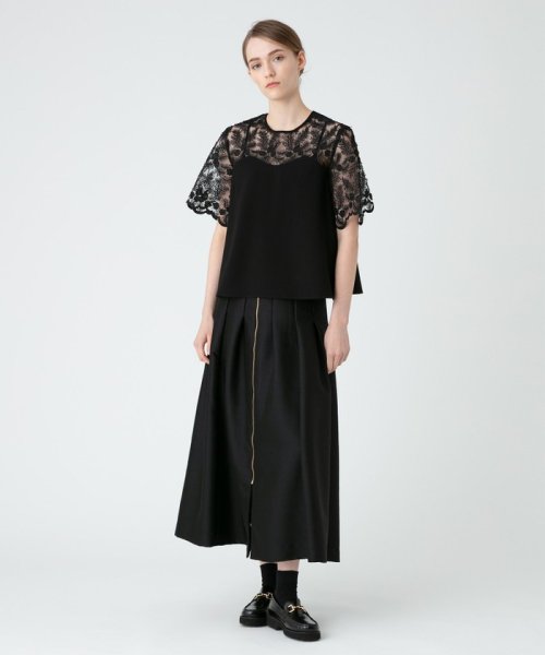 【LOULOU WILLOUGHBY】ジップアップタックスカート 【洗える】ウスカルデニム スカート KUE2635586185(20196円)