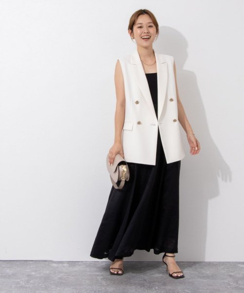 ウォッシャブルダブルクロスジレ 