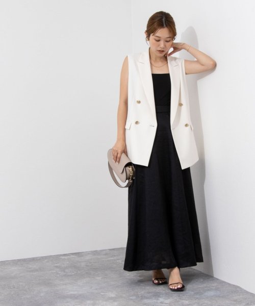 ウォッシャブルダブルクロスジレ 