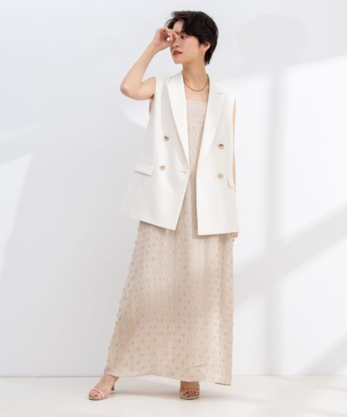 ウォッシャブルダブルクロスジレ 