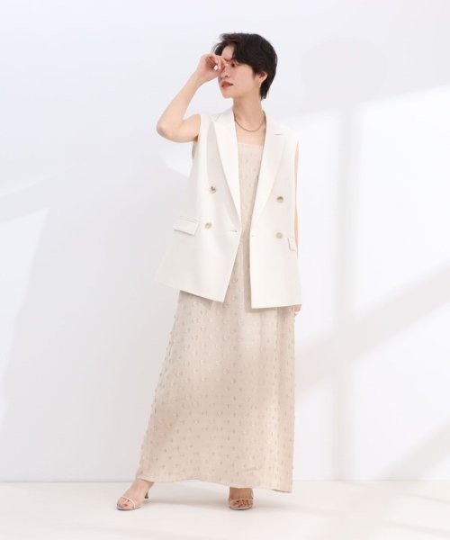 ウォッシャブルダブルクロスジレ 