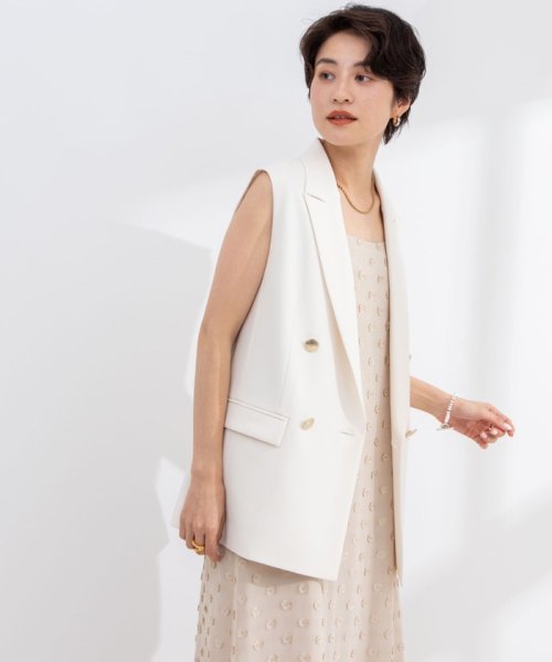 ウォッシャブルダブルクロスジレ 