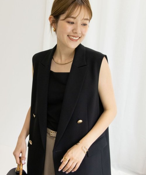 ウォッシャブルダブルクロスジレ 