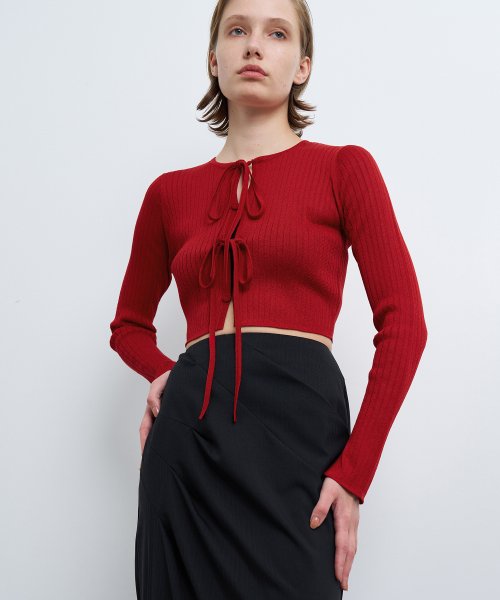 フロントリボンカーディガン 