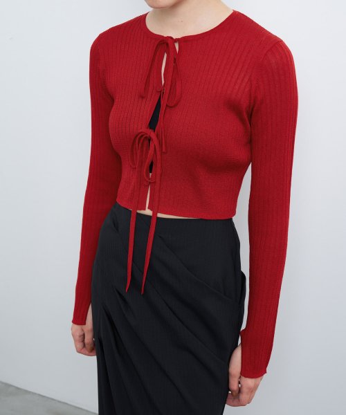 フロントリボンカーディガン 