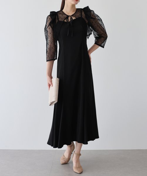 フリルレースボレロ×マーメイドワンピースドレス 