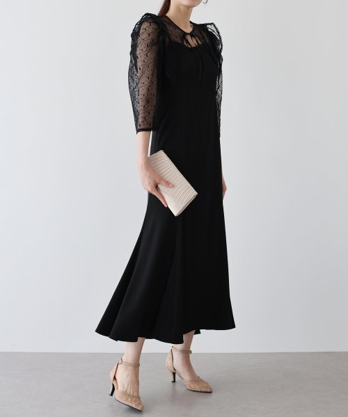 フリルレースボレロ×マーメイドワンピースドレス 