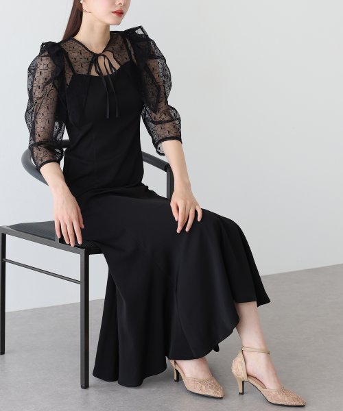 フリルレースボレロ×マーメイドワンピースドレス 