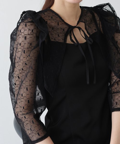 フリルレースボレロ×マーメイドワンピースドレス 