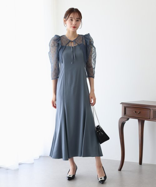 フリルレースボレロ×マーメイドワンピースドレス 