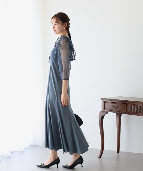 フリルレースボレロ×マーメイドワンピースドレス 