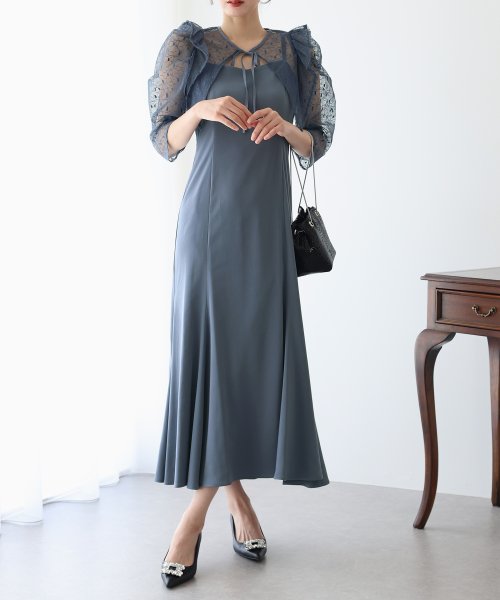 フリルレースボレロ×マーメイドワンピースドレス 