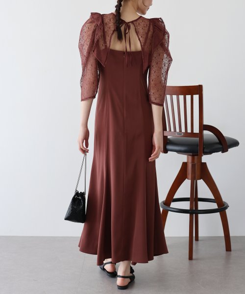 フリルレースボレロ×マーメイドワンピースドレス 