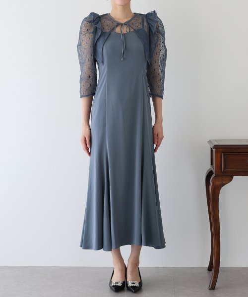 フリルレースボレロ×マーメイドワンピースドレス 