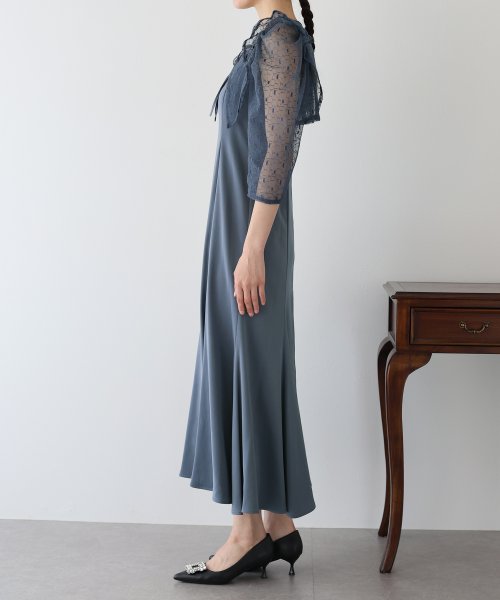 フリルレースボレロ×マーメイドワンピースドレス 