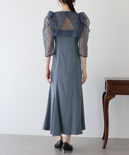 フリルレースボレロ×マーメイドワンピースドレス 