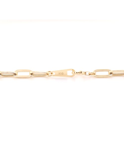 K18地金　ペーパークリップチェーンネックレス（50cm） 