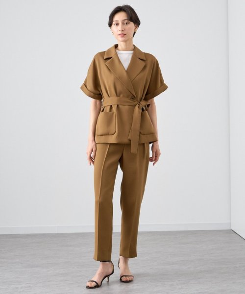 【セットアップ対応商品】ストレッチツイルフレンチスリーブジャケット なし ：model