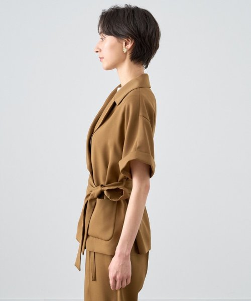 【セットアップ対応商品】ストレッチツイルフレンチスリーブジャケット なし ：model