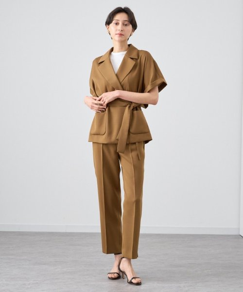 【セットアップ対応商品】ストレッチツイルフレンチスリーブジャケット なし ：model