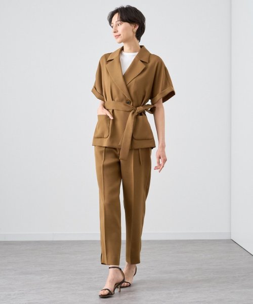 【セットアップ対応商品】ストレッチツイルフレンチスリーブジャケット なし ：model