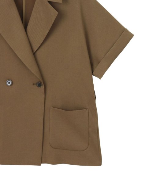 【セットアップ対応商品】ストレッチツイルフレンチスリーブジャケット なし ：model