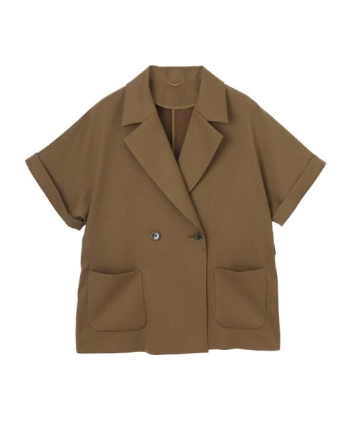 【セットアップ対応商品】ストレッチツイルフレンチスリーブジャケット なし ：model