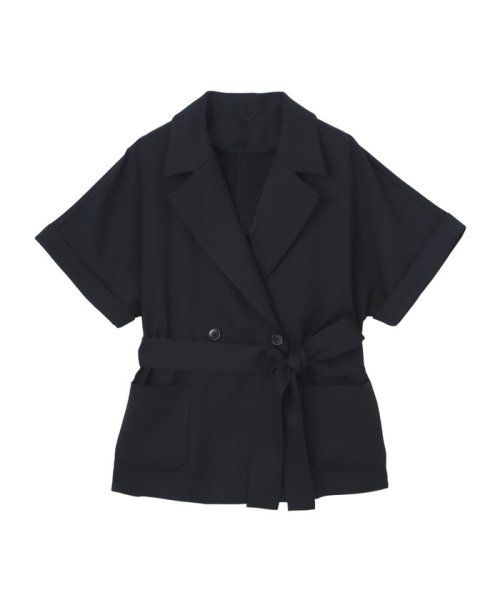 【セットアップ対応商品】ストレッチツイルフレンチスリーブジャケット なし ：model