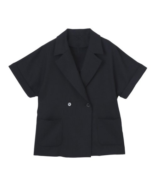 【セットアップ対応商品】ストレッチツイルフレンチスリーブジャケット なし ：model