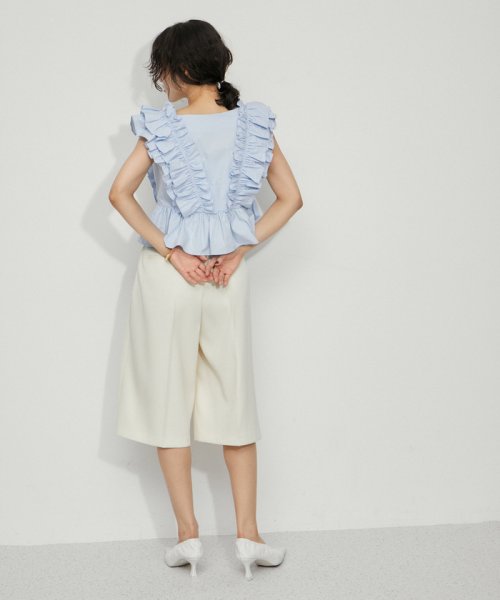 【サステナブル】ペタルフリルブラウス 