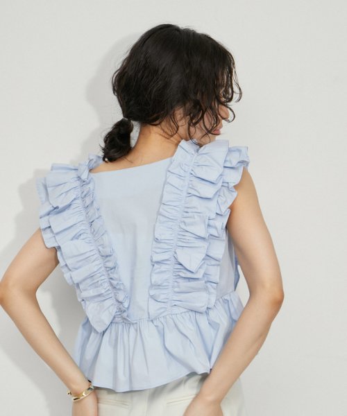 【サステナブル】ペタルフリルブラウス 