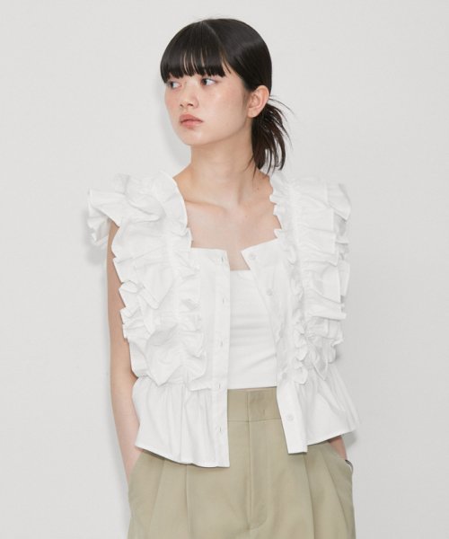 【サステナブル】ペタルフリルブラウス 