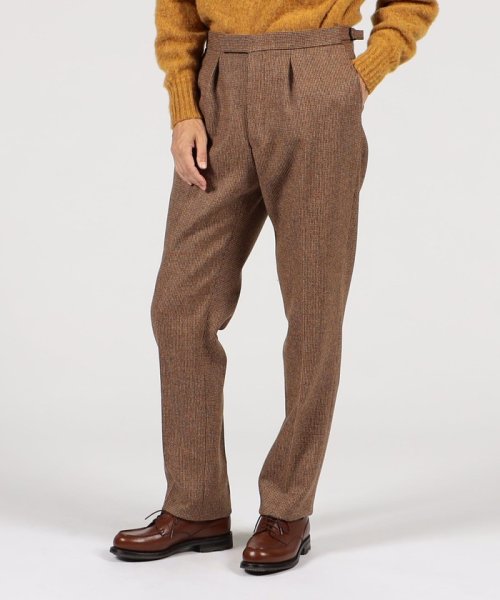 CORDINGS ウール 1プリーツサイドアジャスター トラウザーズ CORDINGS