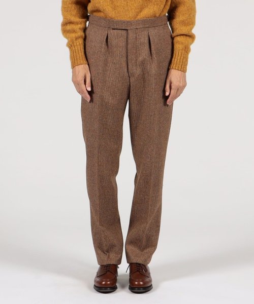 CORDINGS ウール 1プリーツサイドアジャスター トラウザーズ CORDINGS