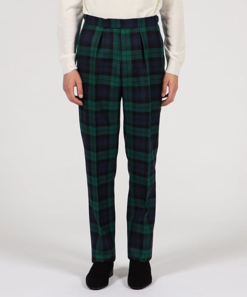 CORDINGS ウール 1プリーツサイドアジャスター トラウザーズ CORDINGS