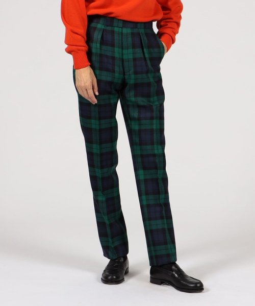 CORDINGS ウール 1プリーツサイドアジャスター トラウザーズ CORDINGS