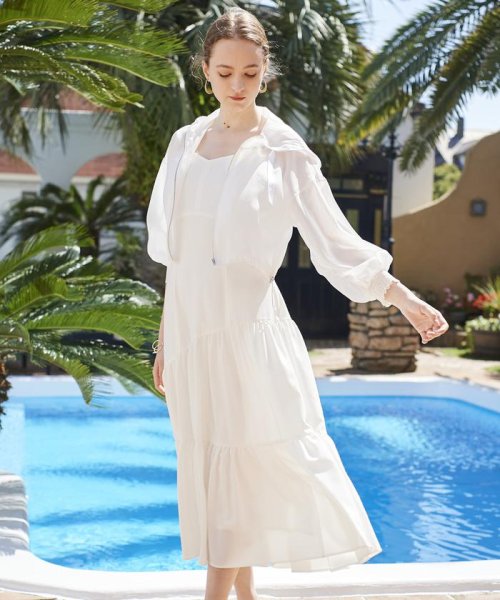 シアーパーカー＋ティアードキャミワンピース 