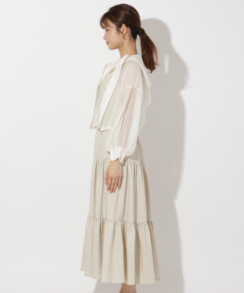 シアーパーカー＋ティアードキャミワンピース 