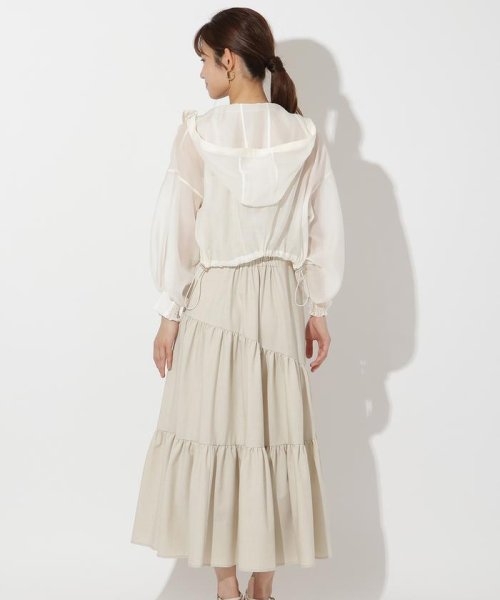 シアーパーカー＋ティアードキャミワンピース 