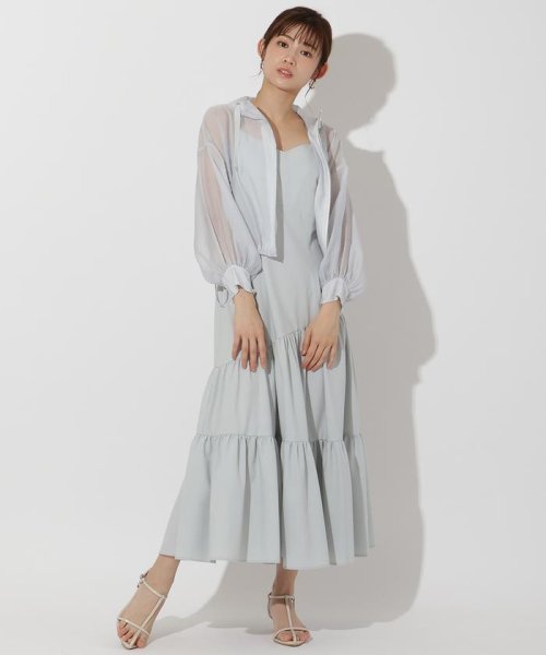 シアーパーカー＋ティアードキャミワンピース 