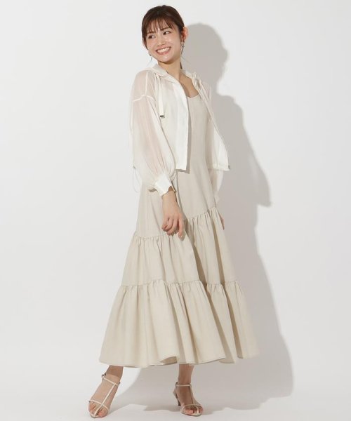 シアーパーカー＋ティアードキャミワンピース 