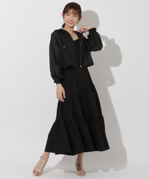 シアーパーカー＋ティアードキャミワンピース 