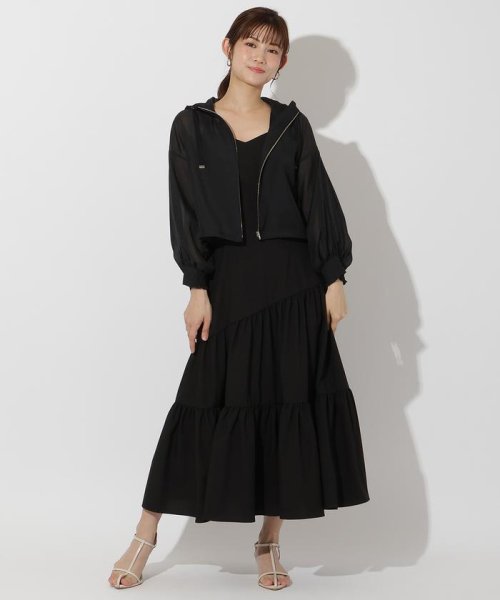 シアーパーカー＋ティアードキャミワンピース 