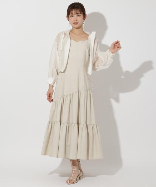 シアーパーカー＋ティアードキャミワンピース 