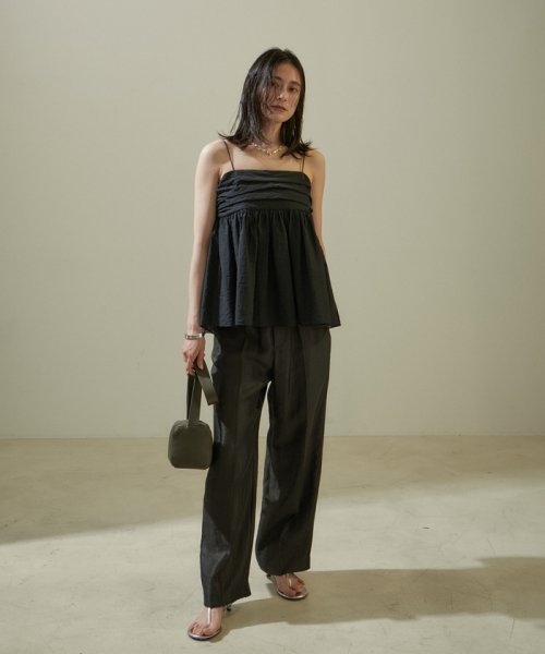 オーガニックコットンタックギャザーキャミソール【アンサンブル対応】 キャミソール・ベアトップ K1667326054(12870円)